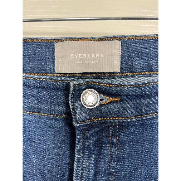 Everlane Womens Plus 33 Mid Rise Skinny Leg Medium Blue Wash Jean Capsule Fall - Picture 3 of 7